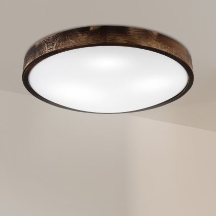 Candeeiro de teto OAK SLIM 3xE27/15W/230V Ø 47 cm carvalho/castanho escuro