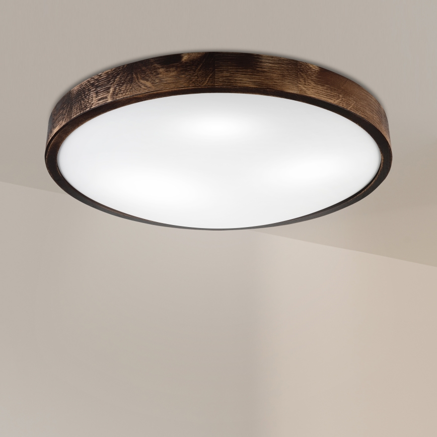 Candeeiro de teto OAK SLIM 3xE27/15W/230V Ø 47 cm carvalho/castanho escuro