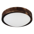 Candeeiro de teto OAK SMOKY SLIM 1xE27/15W/230V Ø 27 cm carvalho/castanho escuro