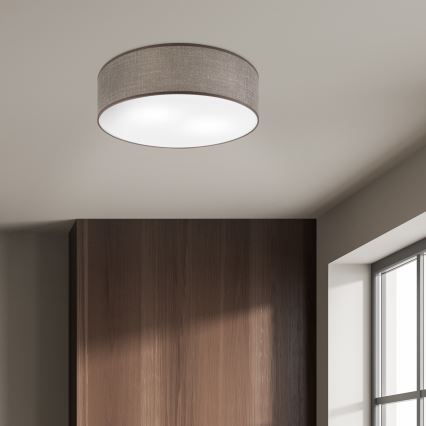 Candeeiro de teto SIRJA 2xE27/15W/230V, diâmetro 45 cm, castanho