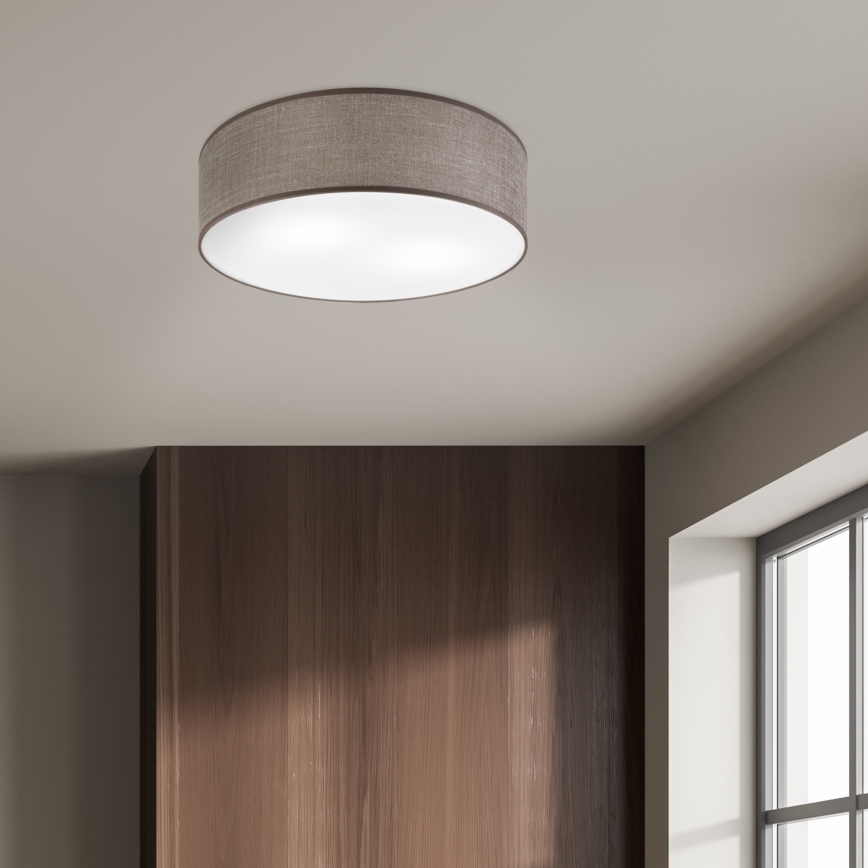 Candeeiro de teto SIRJA 2xE27/15W/230V, diâmetro 45 cm, castanho