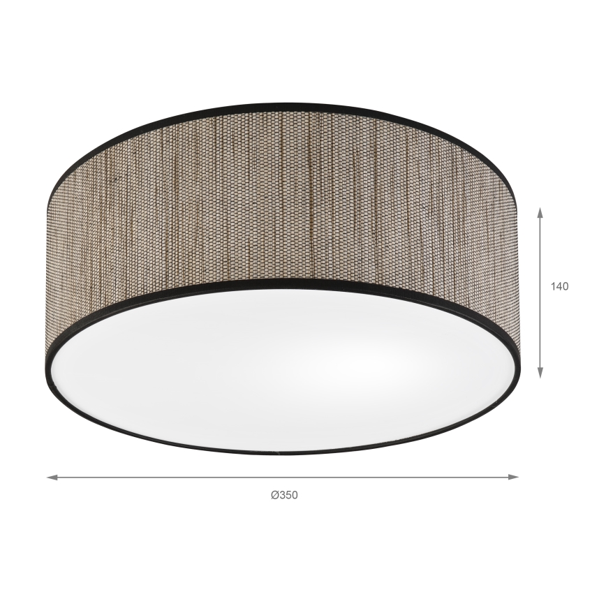 Candeeiro de teto SIRJA 2xE27/15W/230V Ø 35 cm castanho