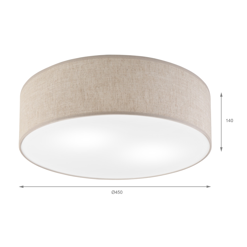 Candeeiro de teto SIRJA 2xE27/15W/230V Ø 45 cm bege