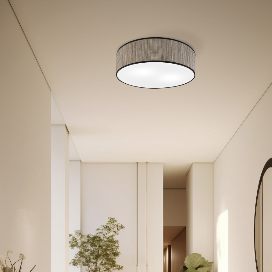 Candeeiro de teto SIRJA 2xE27/15W/230V Ø 45 cm castanho