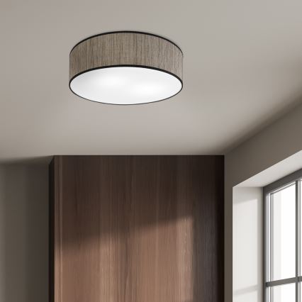 Candeeiro de teto SIRJA 2xE27/15W/230V Ø 45 cm castanho