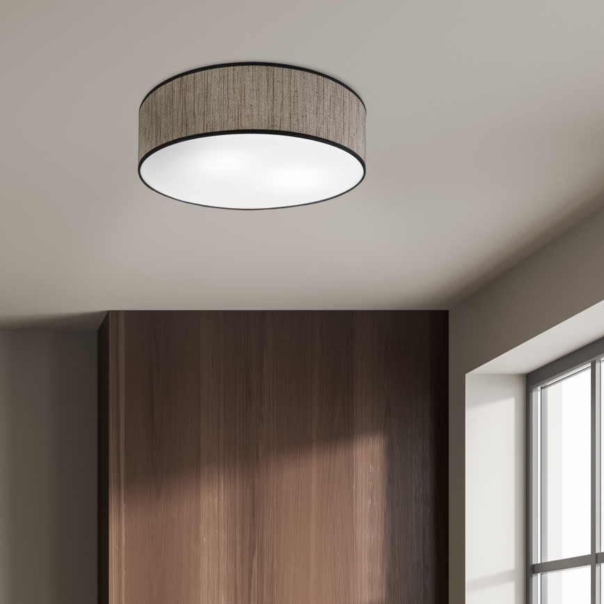 Candeeiro de teto SIRJA 2xE27/15W/230V Ø 45 cm castanho