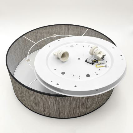 Candeeiro de teto SIRJA 2xE27/15W/230V Ø 45 cm castanho