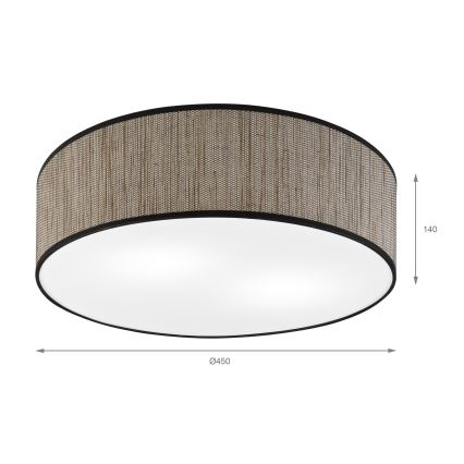 Candeeiro de teto SIRJA 2xE27/15W/230V Ø 45 cm castanho