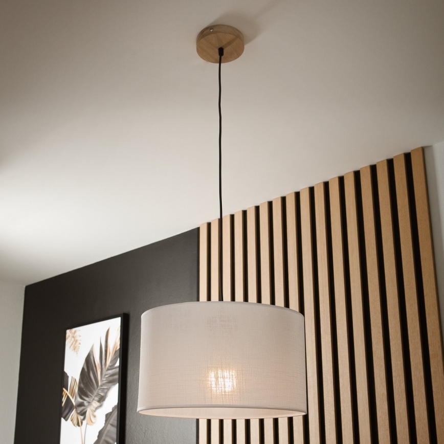 Candeeiro de teto suspenso ANTONIO 1xE27/60W/230V carvalho