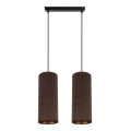 Candeeiro de teto suspenso AVALO 2xE27/60W/230V castanho/cobre