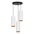 Candeeiro de teto suspenso AVALO 3xE27/60W/230V diâmetro 35 cm branco/cobre