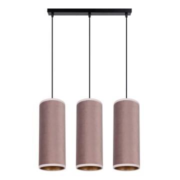 Candeeiro de teto suspenso AVALO 3xE27/60W/230V rosa/cobre