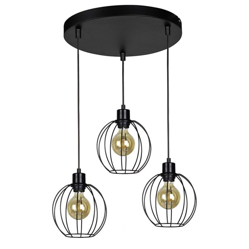 Candeeiro de teto suspenso BERIS 3xE27/60W/230V