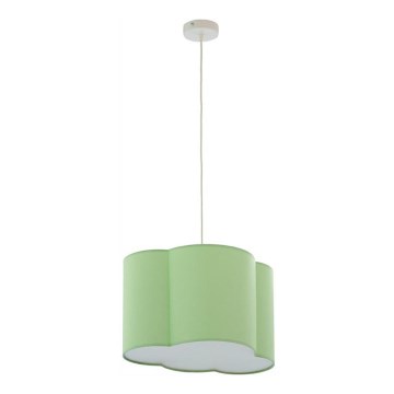 Candeeiro de teto suspenso CLOUD 1xE27/25W/230V verde