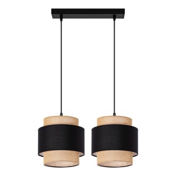 Candeeiro de teto suspenso com cabo 2xE27/60W/230V bege