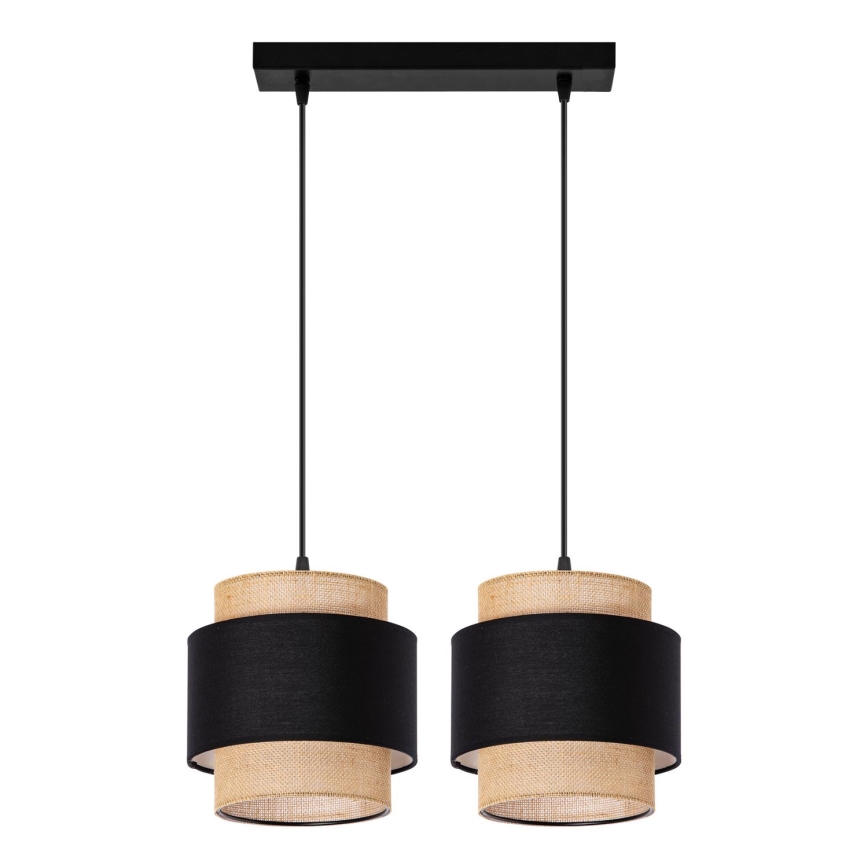 Candeeiro de teto suspenso com cabo 2xE27/60W/230V bege