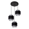 Candeeiro de teto suspenso com cabo 3xE27/60W/230V cinza