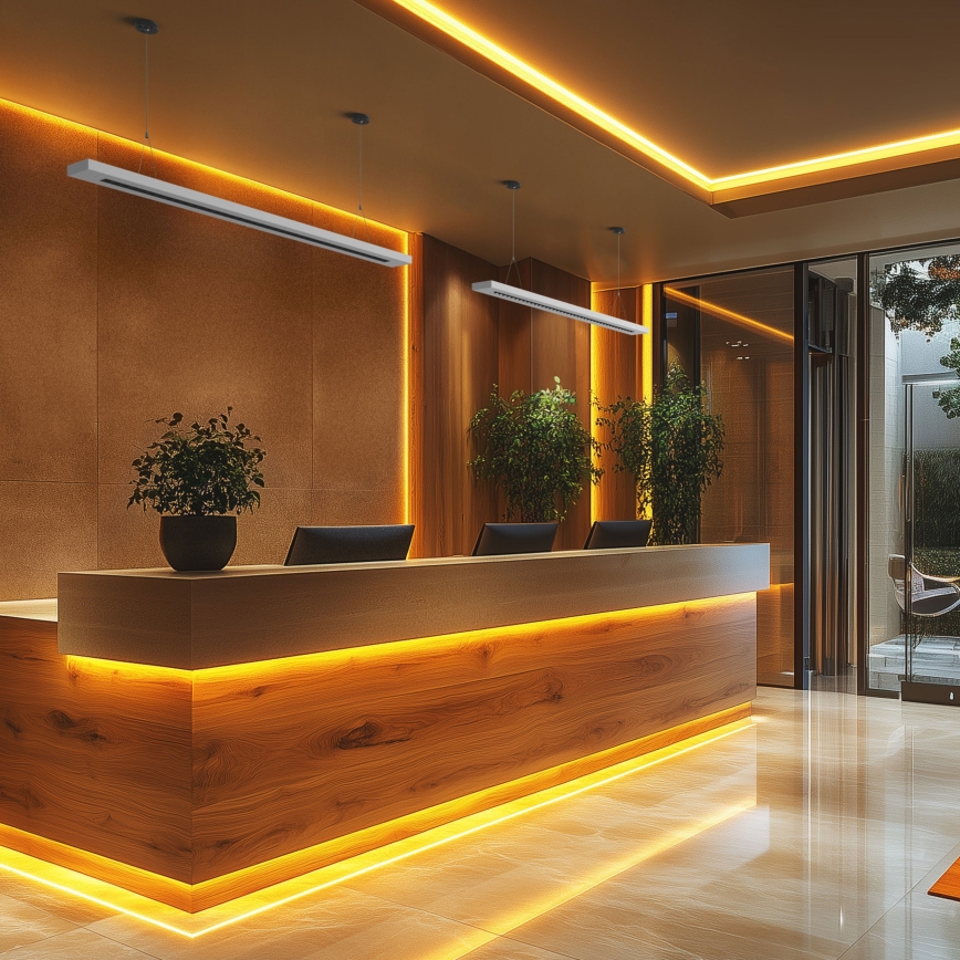 Candeeiro de teto suspenso PLANK LED/20/30/40W/230V 2700/4000/6000K CRI 90 branco