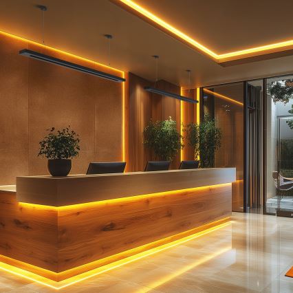 Candeeiro de teto suspenso PLANK LED/20/30/40W/230V 2700/4000/6000K CRI 90 preto