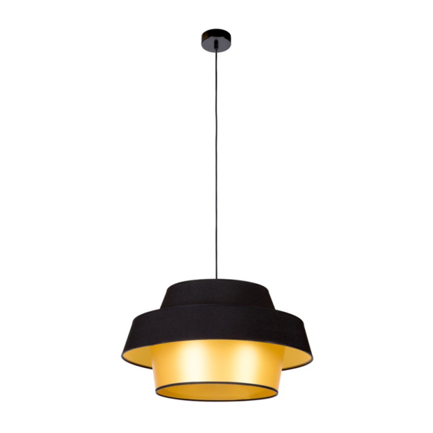 Candeeiro de teto suspenso PRETO GOLD 1xE27/60W/230V