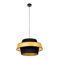 Candeeiro de teto suspenso PRETO GOLD 1xE27/60W/230V