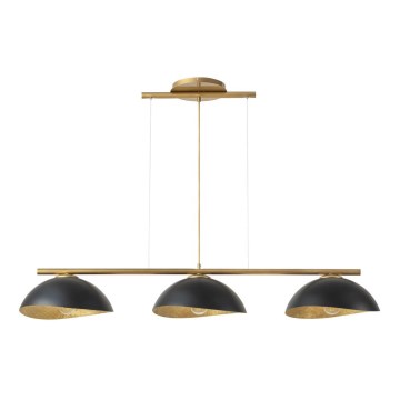 Candeeiro de teto suspenso SOLAR 3xE27/60W/230V dourado