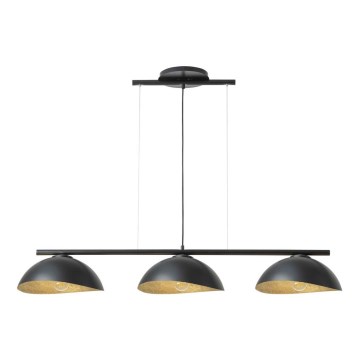 Candeeiro de teto suspenso SOLAR 3xE27/60W/230V preto
