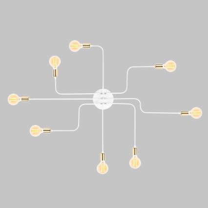 Candeeiro de teto TRUVA 8xE27/40W/230V branco/dourado