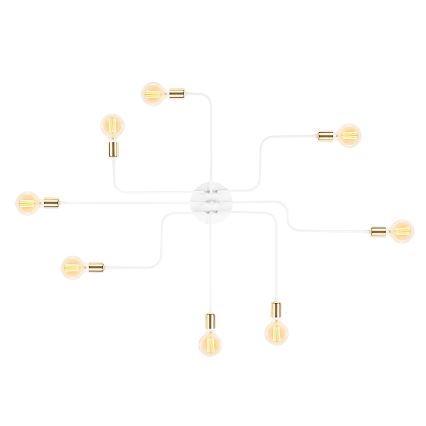 Candeeiro de teto TRUVA 8xE27/40W/230V branco/dourado