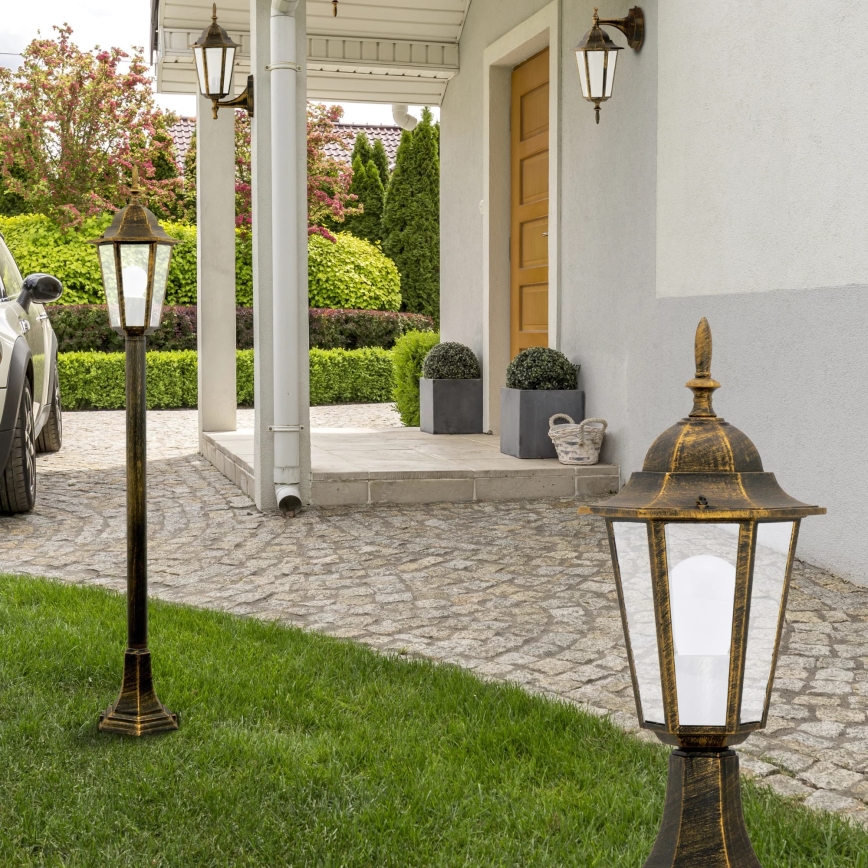 Candeeiro exterior 1xE27/20W/230V IP43 42,5 cm pátina