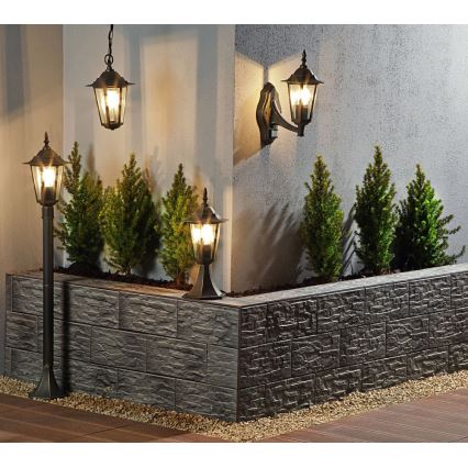 Candeeiro exterior 1xE27/20W/230V IP43 42,5 cm pátina