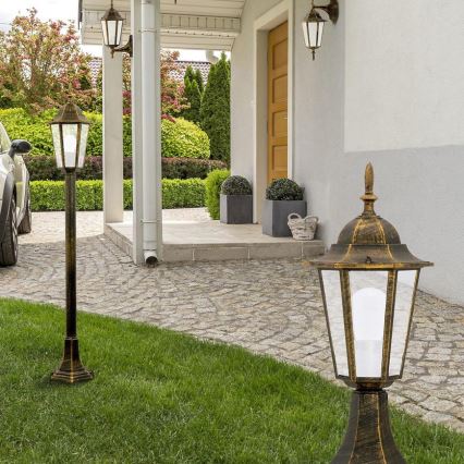 Candeeiro exterior 1xE27/20W/230V IP43 96,5 cm pátina