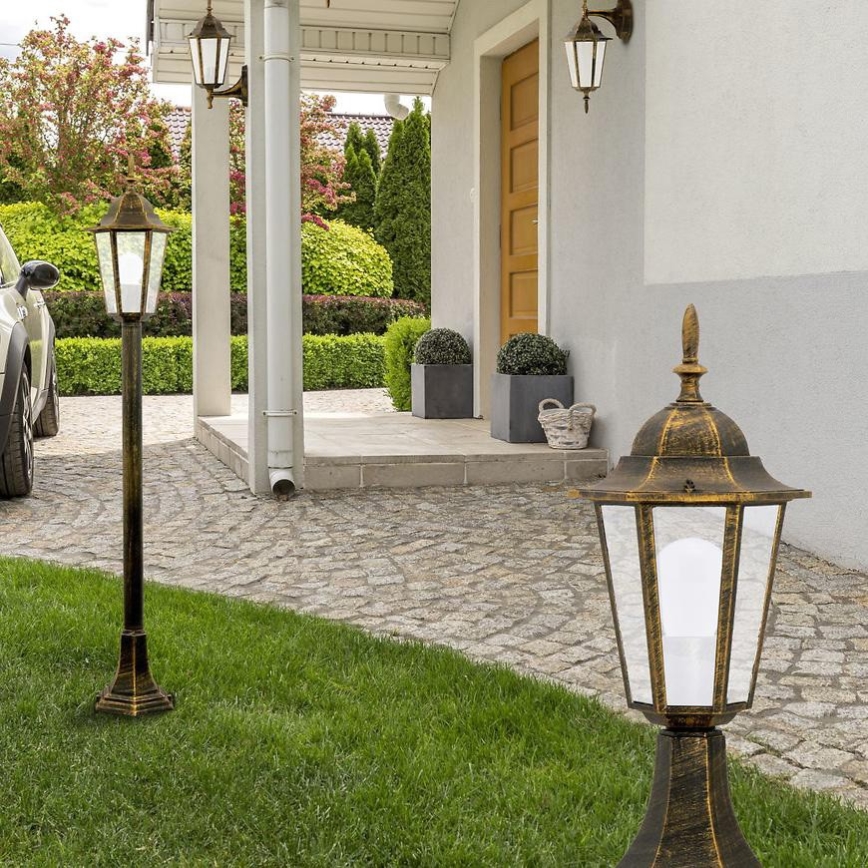 Candeeiro exterior 1xE27/20W/230V IP43 96,5 cm pátina