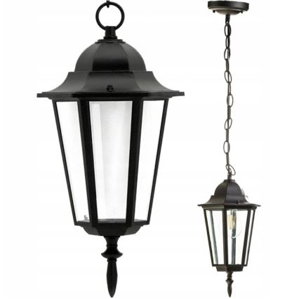 Candeeiro exterior 1xE27/20W/230V IP43 preto