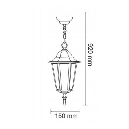 Candeeiro exterior 1xE27/20W/230V IP43 preto