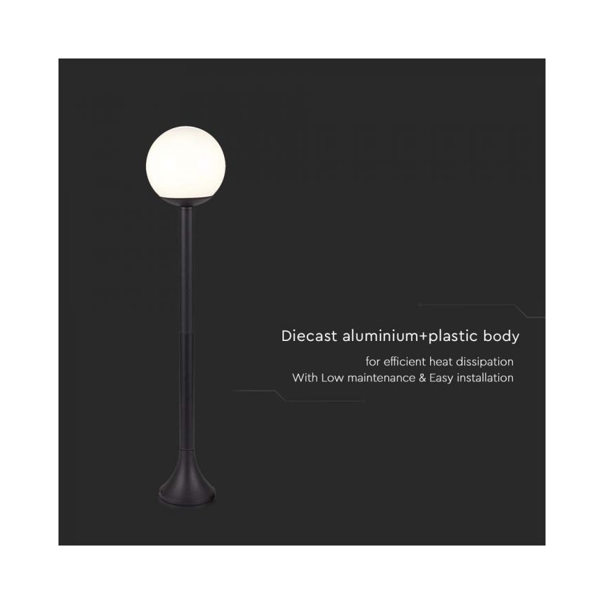 Candeeiro exterior 1xE27/60W/230V IP44 97 cm preto
