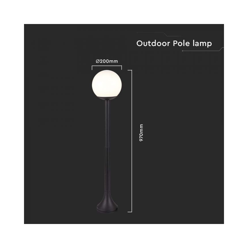 Candeeiro exterior 1xE27/60W/230V IP44 97 cm preto