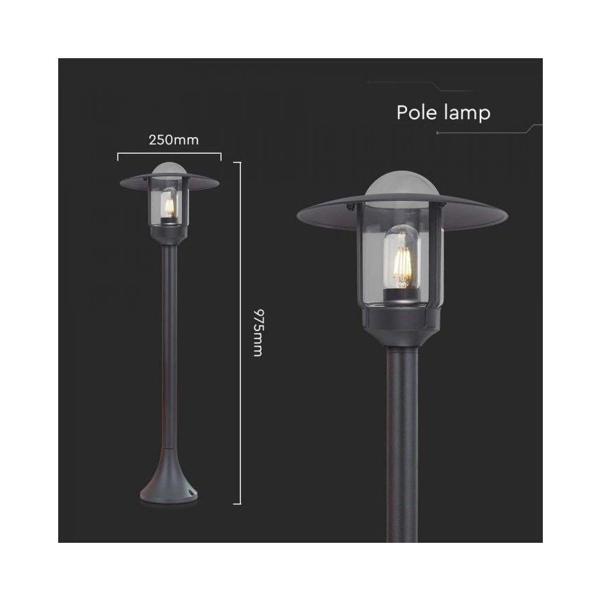 Candeeiro exterior 1xE27/60W/230V IP44 preto