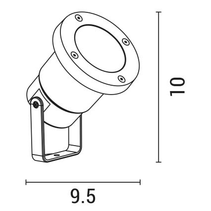 Candeeiro exterior 1xGU10/5W/230V IP65 cinzento