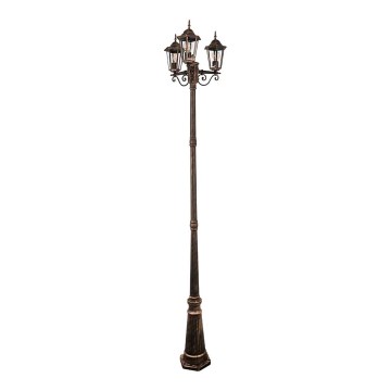 Candeeiro exterior 3xE27/20W/230V IP43 2,58 m pátina