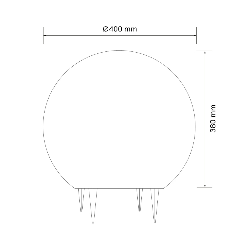 Candeeiro exterior ARGENTO 1xE27/15W/230V diâmetro 40 cm IP65 cinzento
