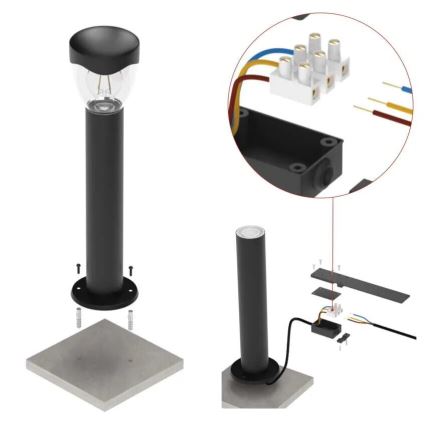 Candeeiro exterior ARTEO 1xE27/15W/230V IP44 50 cm