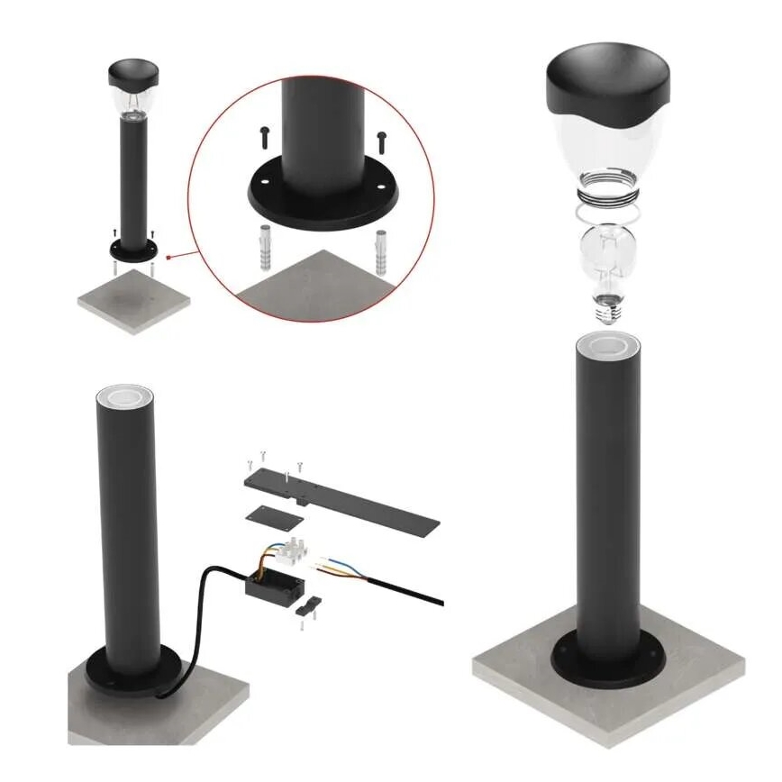 Candeeiro exterior ARTEO 1xE27/15W/230V IP44 80 cm