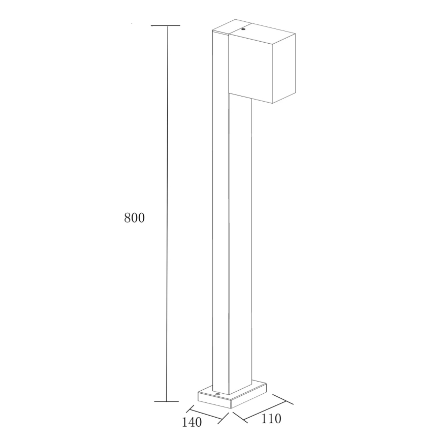 Candeeiro exterior BOSTON 1xGU10/10W/230V 80 cm IP54 preto