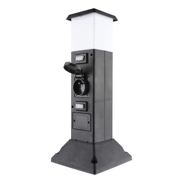 Candeeiro exterior com 2 tomadas 1xE14/15W/230V IP44 preto