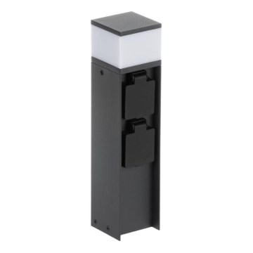 Candeeiro exterior com 2 tomadas DASTEN 1xG9/11W/230V 30 cm IP44 preto