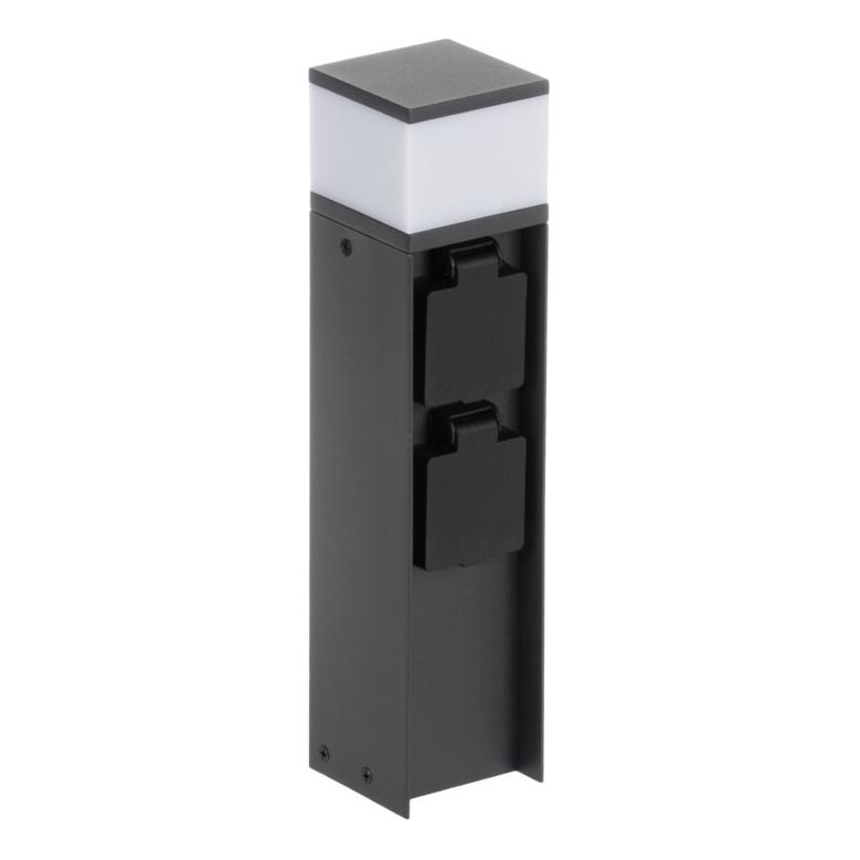 Candeeiro exterior com 2 tomadas DASTEN 1xG9/11W/230V 30 cm IP44 preto