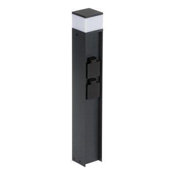 Candeeiro exterior com 2 tomadas DASTEN 1xG9/11W/230V 50 cm IP44 preto