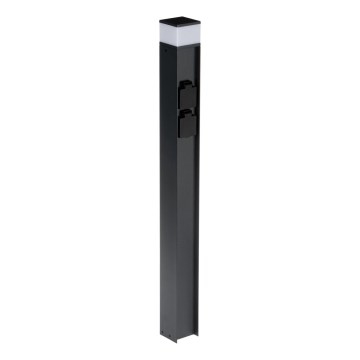 Candeeiro exterior com 2 tomadas DASTEN 1xG9/11W/230V 80 cm IP44 preto