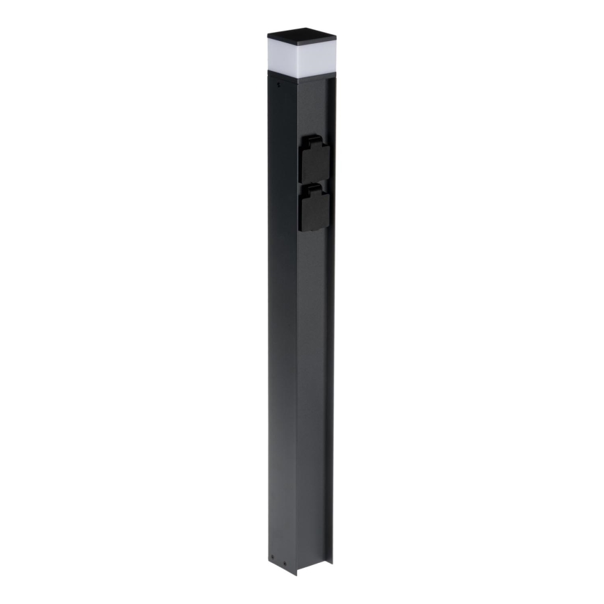 Candeeiro exterior com 2 tomadas DASTEN 1xG9/11W/230V 80 cm IP44 preto